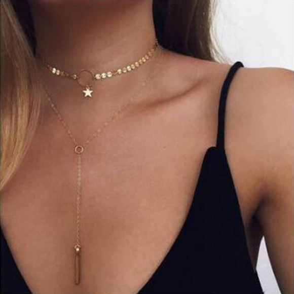 Jewelry - Star Choker & Long Tassel Necklace